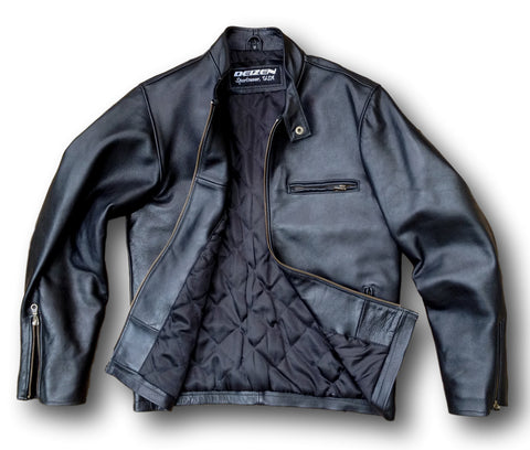 "Ontario" - Vintage Style Cafe' Racer Leather Jacket (new)